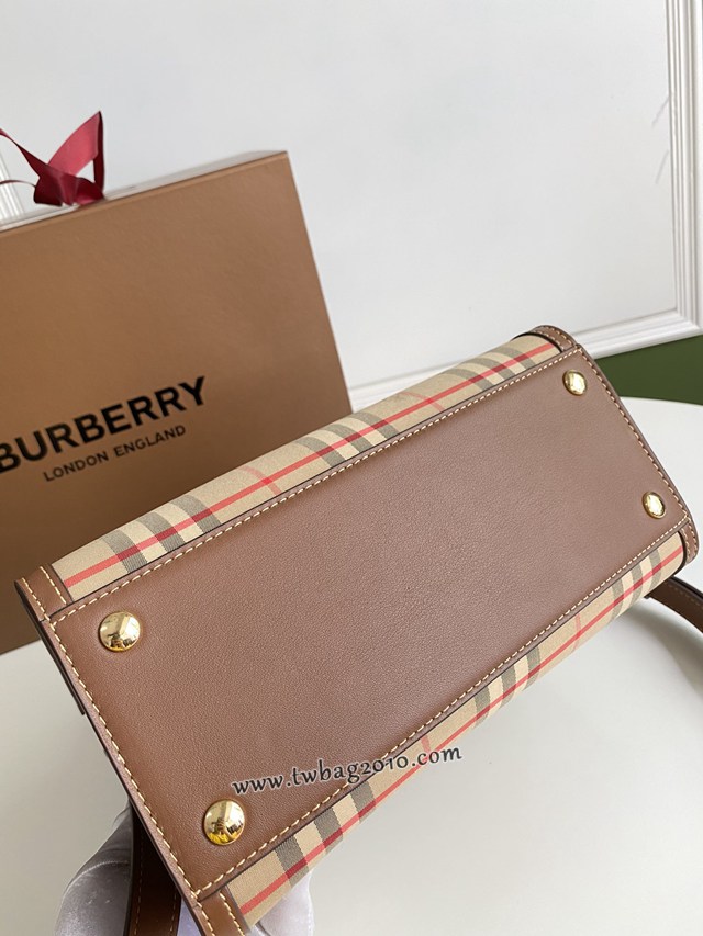 Burberry專門店新款小號Title泰爾勒手袋 巴寶莉Vintage復古格紋手提肩背女包 yxb1155